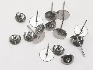 Ruostumaton teräs tappikorvispohjat 8mm (4pr)